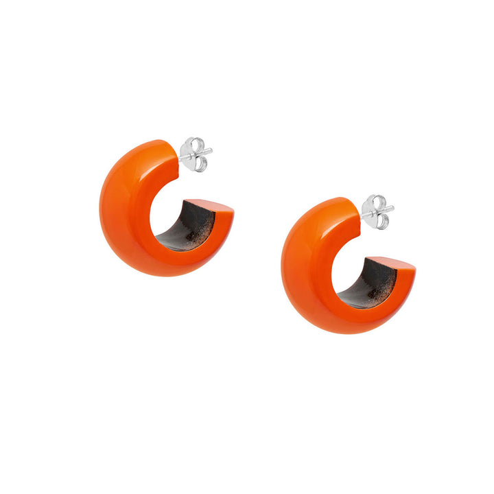 Branch Jewellery Small orange rounded hoop earrings