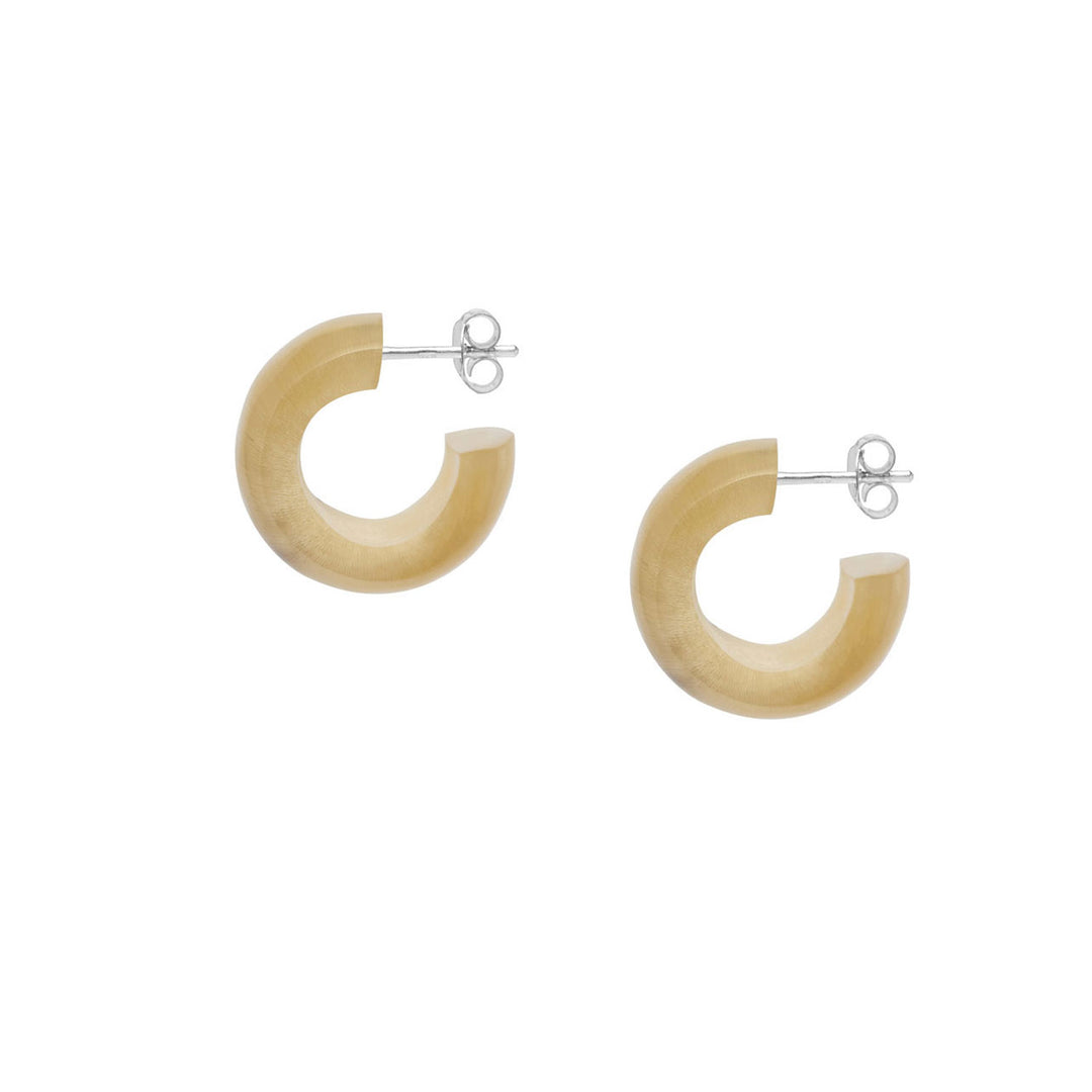 Branch Jewellery Small white rounded hoop earrings