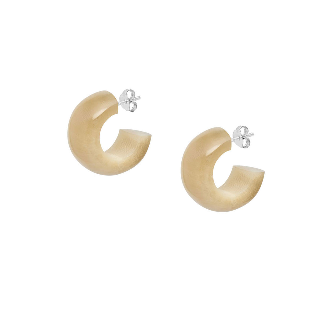 Branch Jewellery Small white rounded hoop earrings