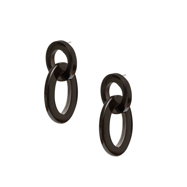 Branch Jewellery - Small black natural link earring