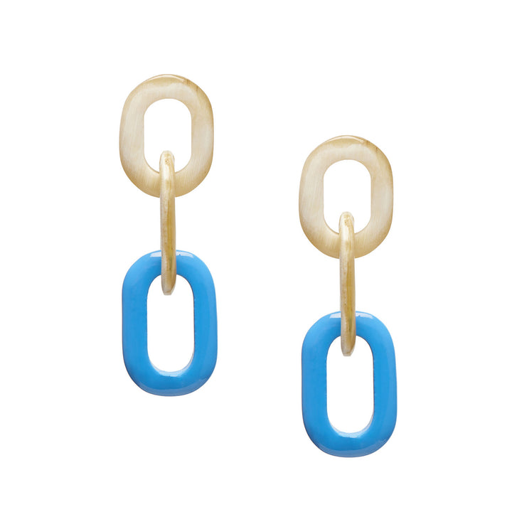 Branch Jewellery - Blue and white triple link earring
