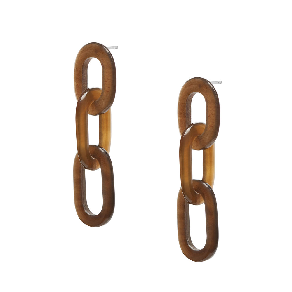 Branch Jewellery - Natural brown triple link earring