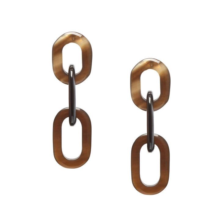 Branch Jewellery - Natural brown triple link earring