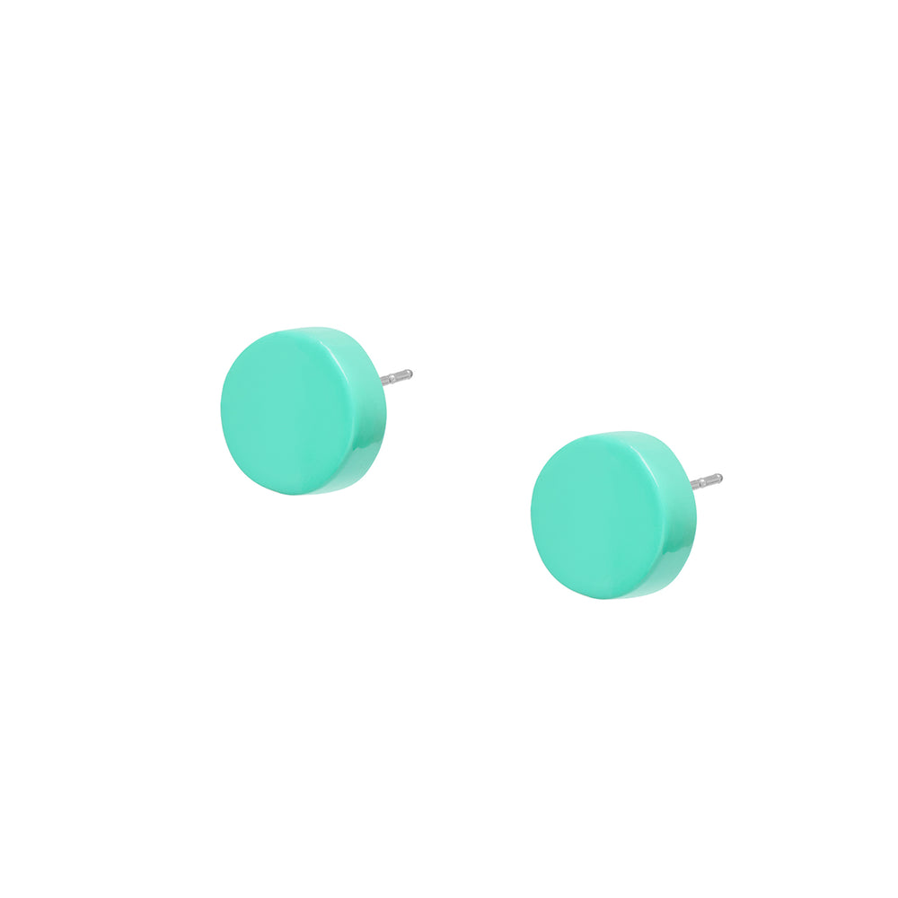 Branch Jewellery - Small round aquamarine lacquered stud earring