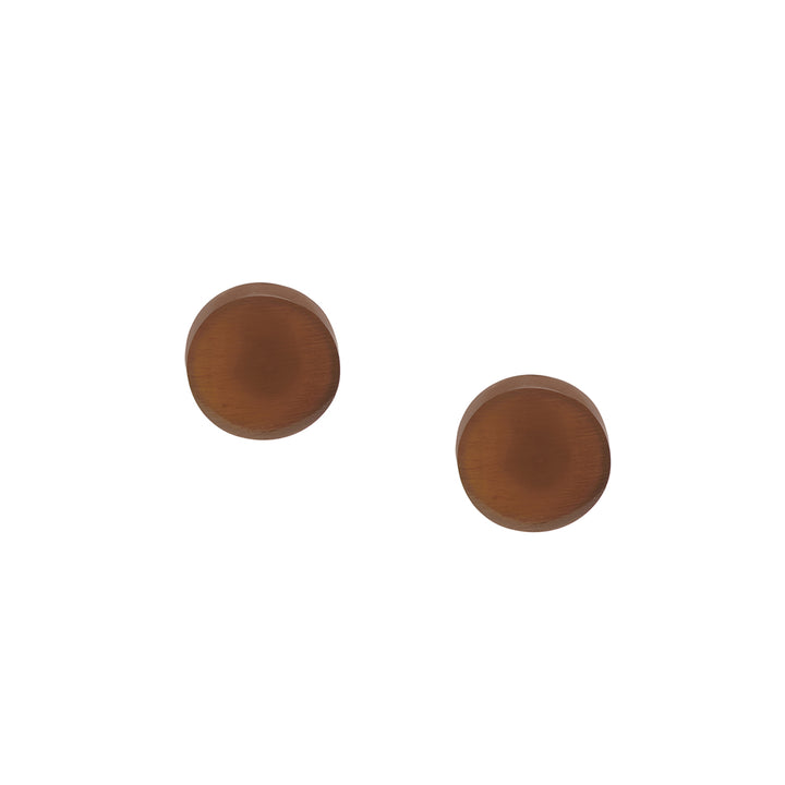 Branch Jewellery - Small round Brown natural stud