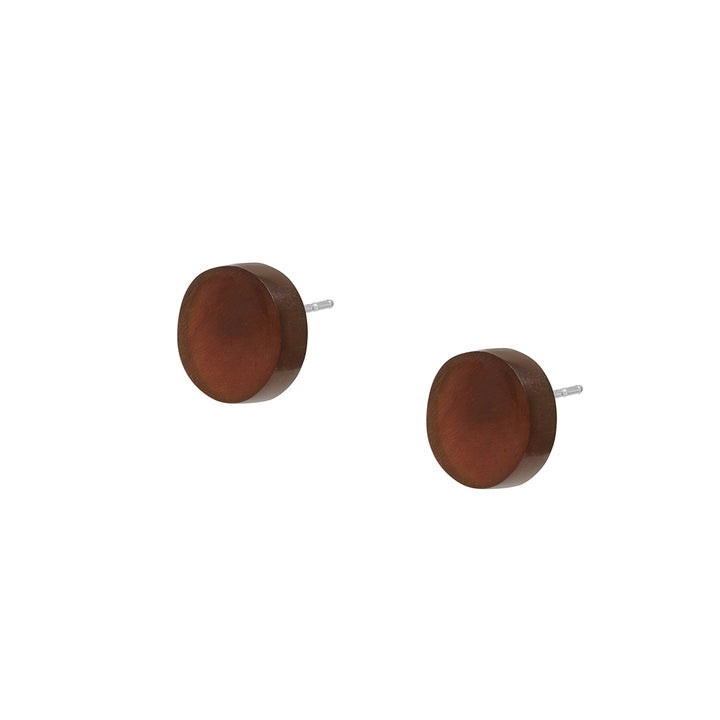 Branch Jewellery - Small round Brown natural stud