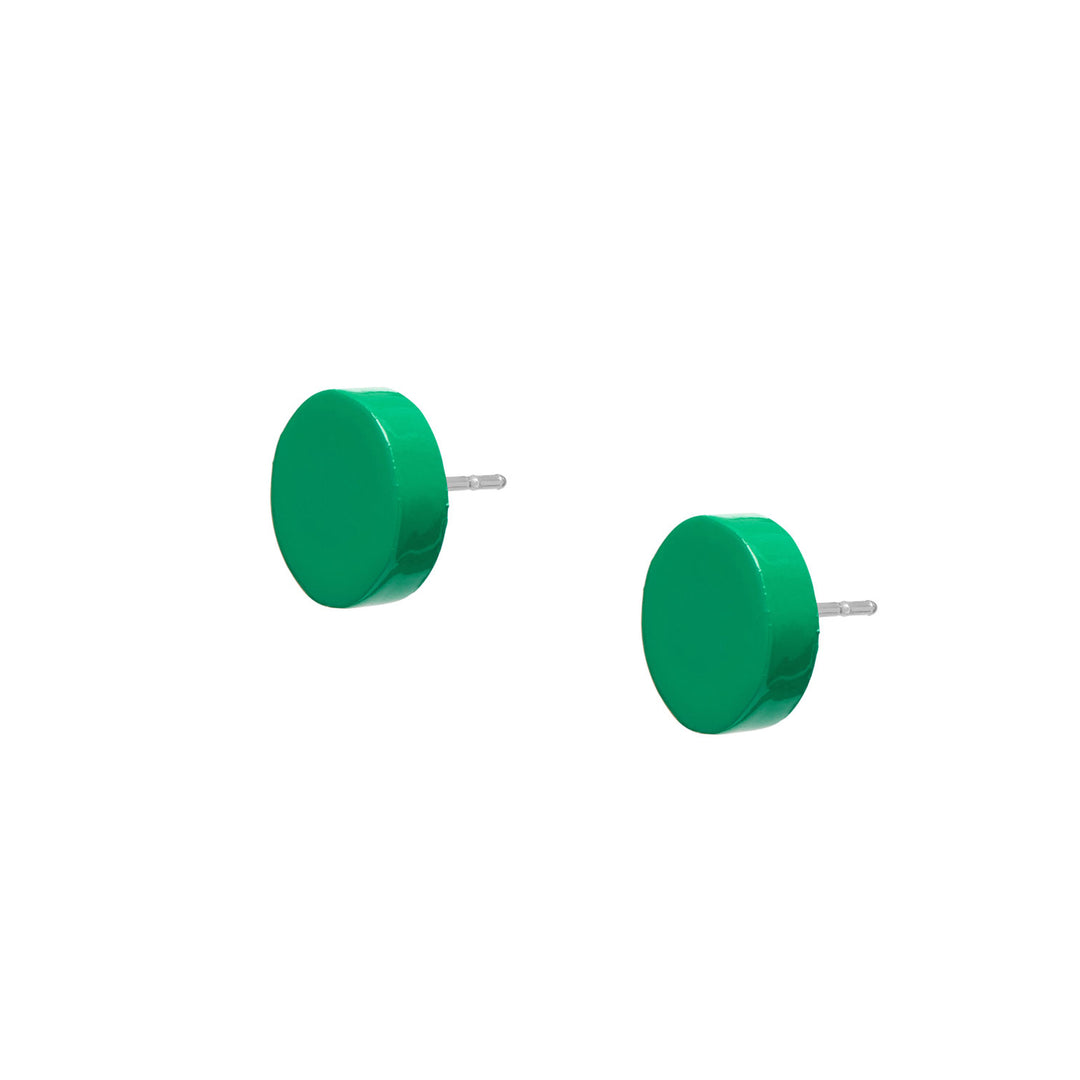 Branch Jewellery - Small emerald Green lacquered horn stud earring