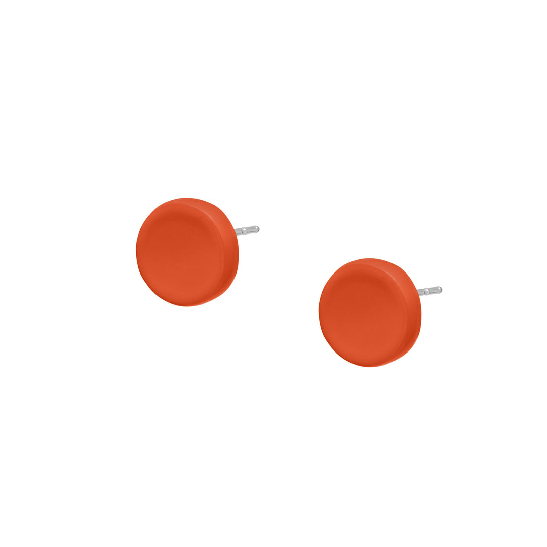 Branch Jewellery - Small Orange lacquered horn stud earring