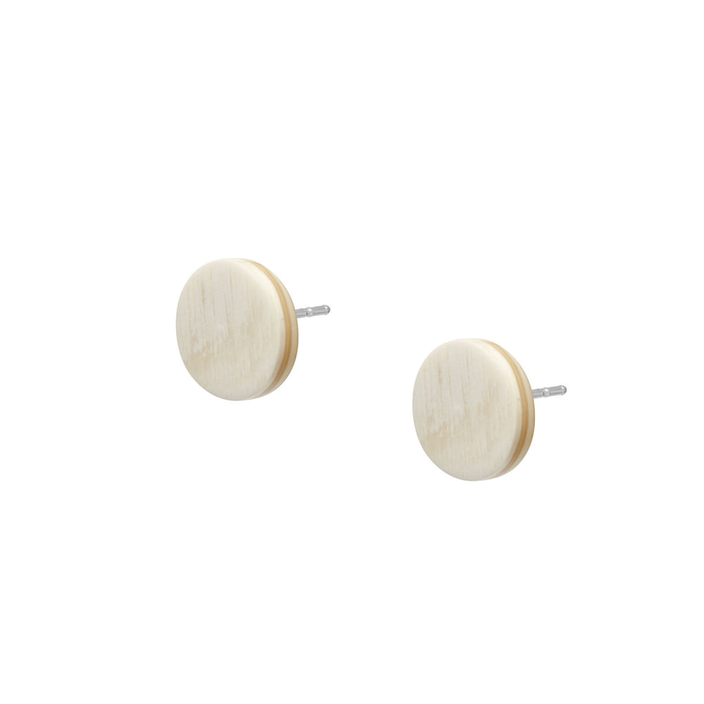 Branch Jewellery - Small white natural horn stud earring