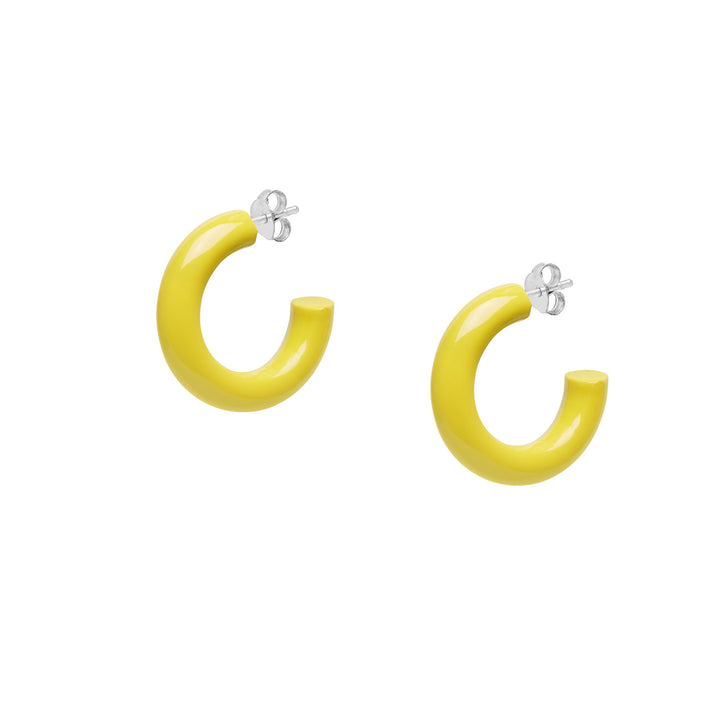 Small Chartreuse huggie hoop earring