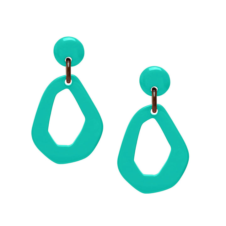 Aquamarine open shaped drop earrings