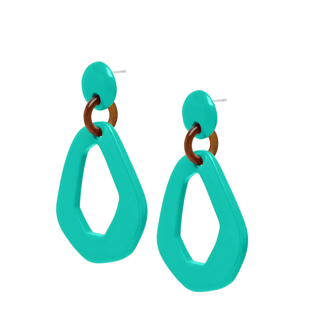 Aquamarine open shaped drop earrings