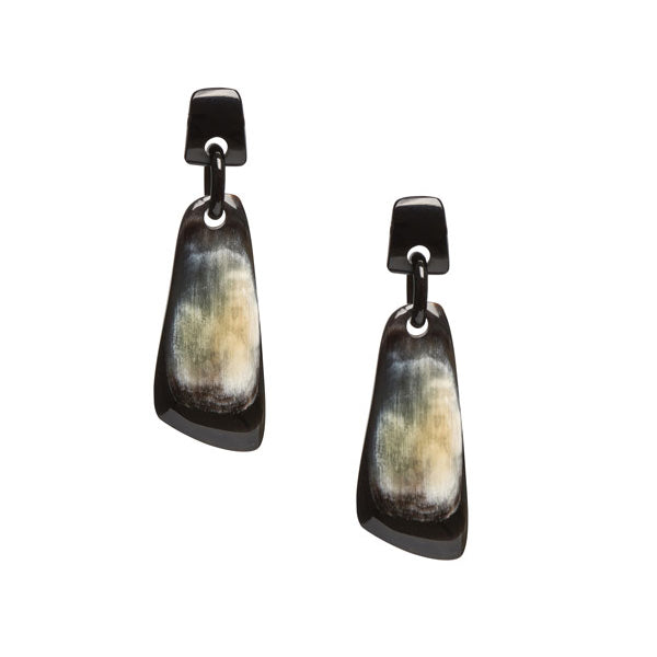 Branch Jewellery - Black natural horn shaped drop earring 