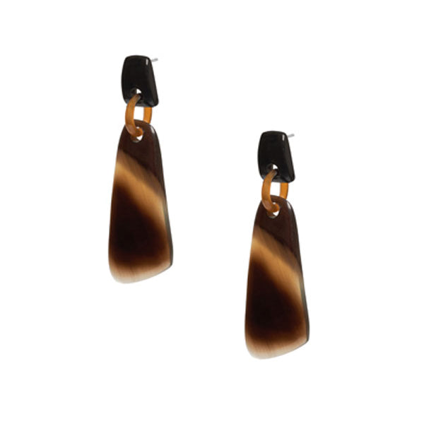 Branch Jewellery - Brown natural horn shaped drop earring
