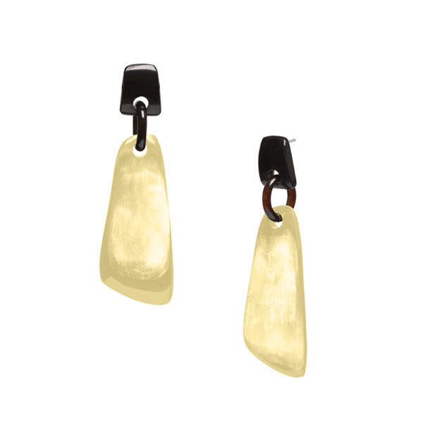 shaped gold & black lacquered drop earring