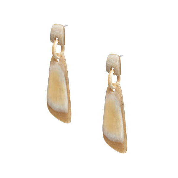 Branch Jewellery - White natural horn shaped drop earring.