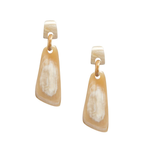 Branch Jewellery - White natural horn shaped drop earring.