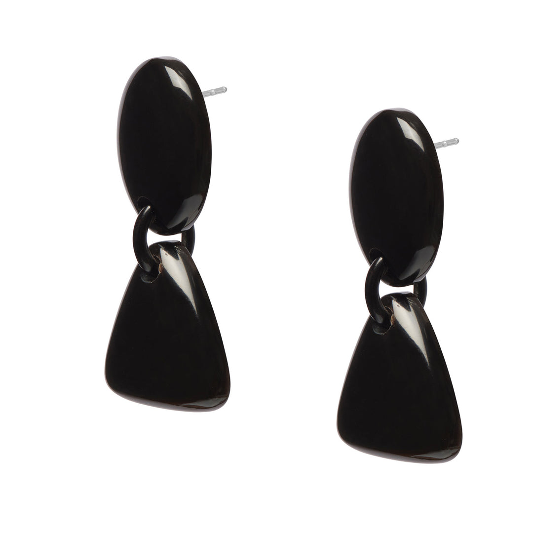 Branch Jewellery - Black statement horn earrings