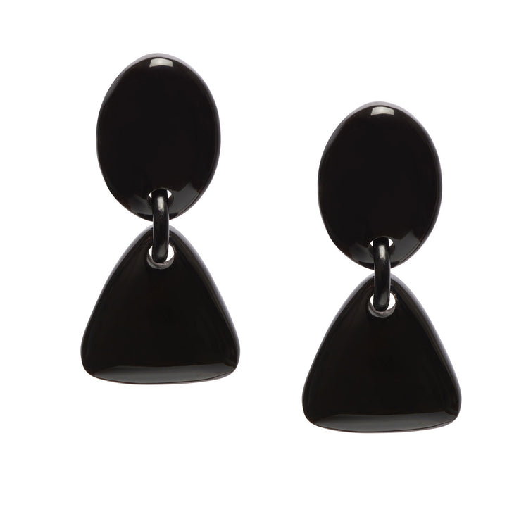 Branch Jewellery - Black statement horn earrings
