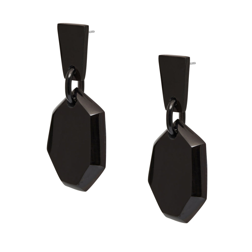 Branch Jewellery - Black abstract shaped statement horn earring