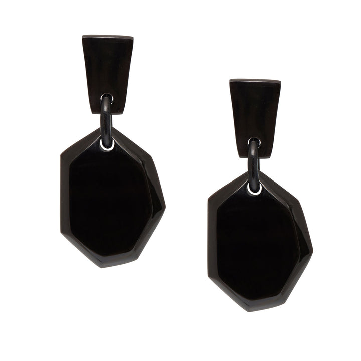 Branch Jewellery - Black abstract shaped statement horn earring