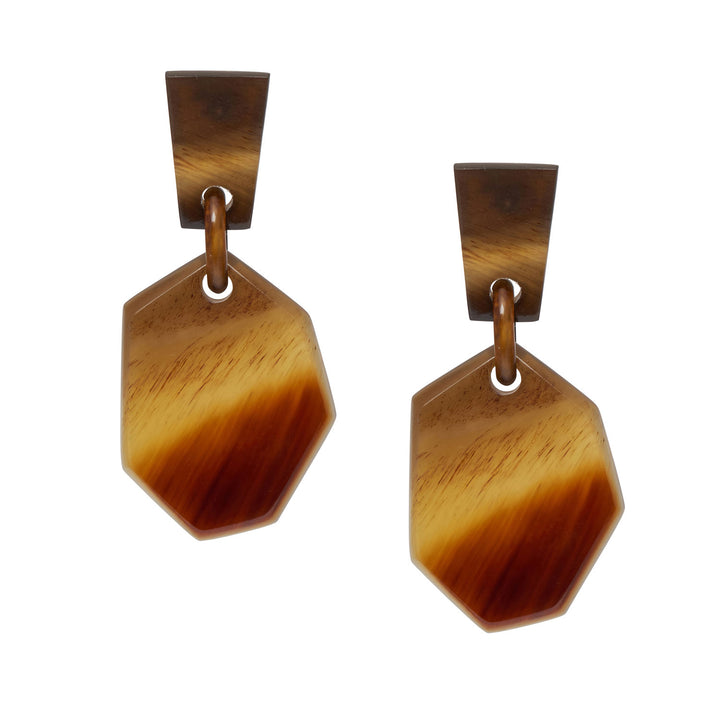 Branch Jewellery - Brown natural abstract shaped statement horn earring