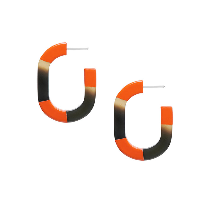 Orange and Brown Oblong horn hoop