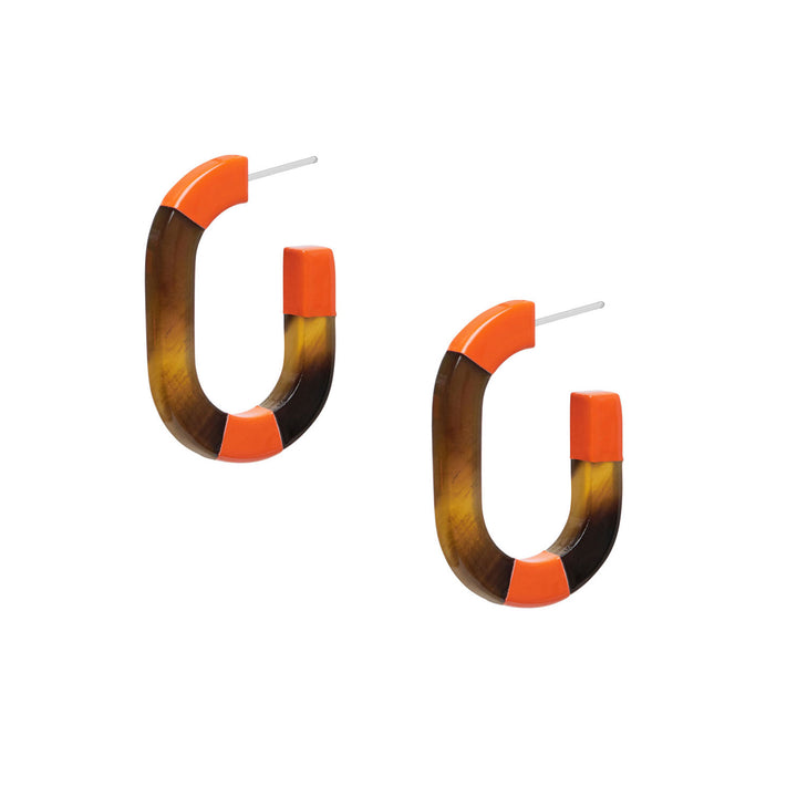 Orange and Brown Oblong horn hoop