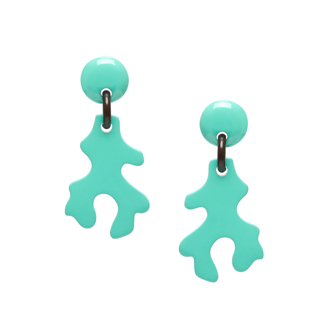 Branch Jewellery - Aquamarine Lacquered abstract coral shaped earring.