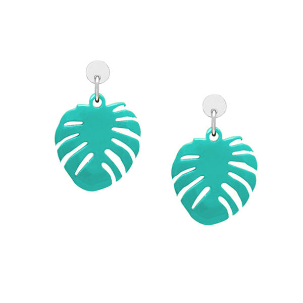Branch Jewellery - Aquamarine palm leaf earring - Silver