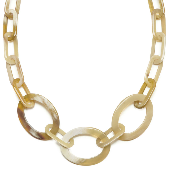 White natural Mid length horn necklace