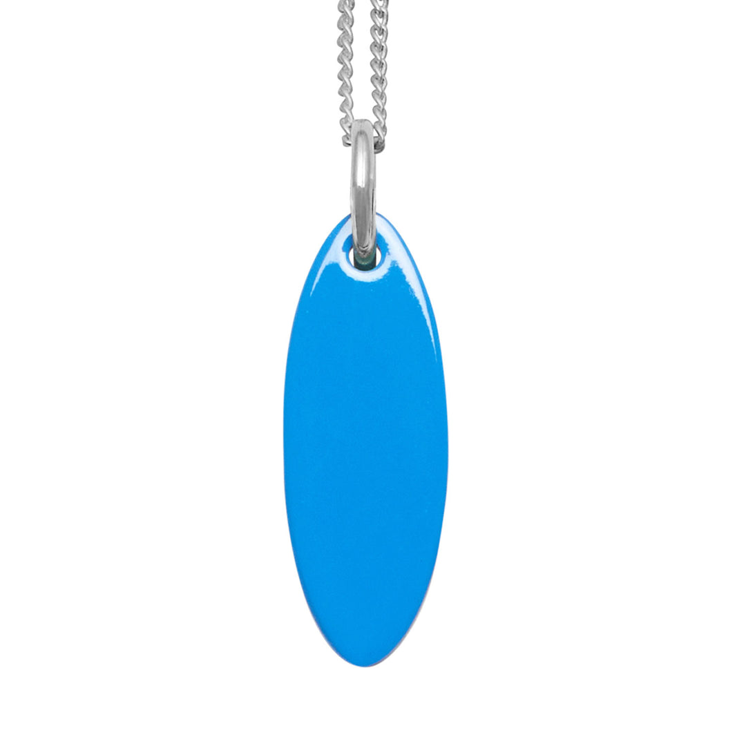 Branch Jewellery - Blue and white reversible oval pendant - Silver