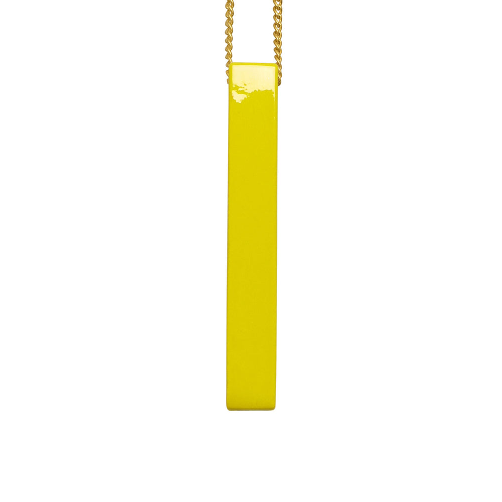 Branch Jewellery - Chartreuse rectangle horn pendant - Gold