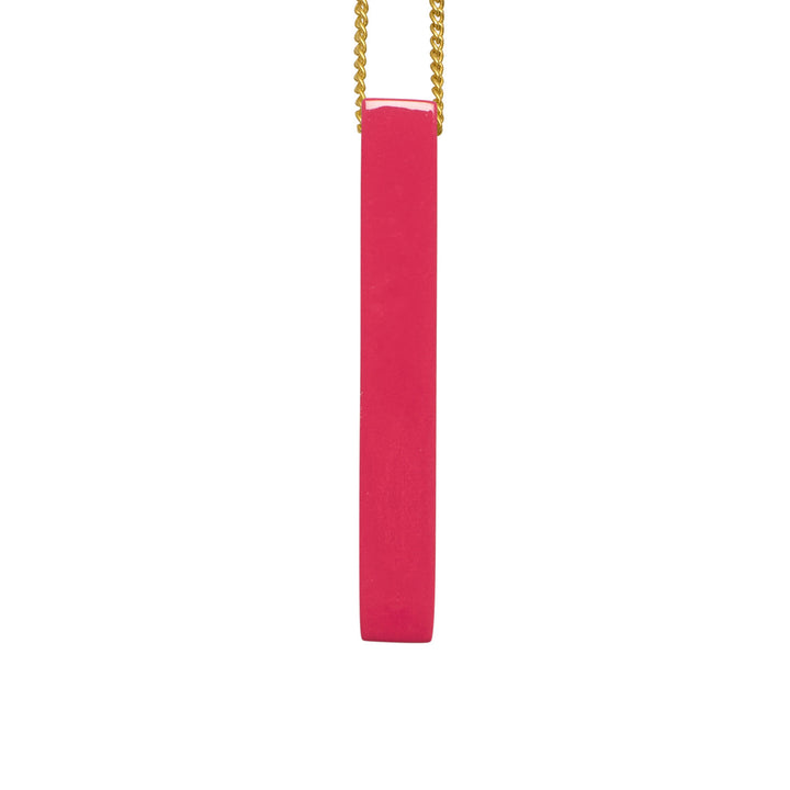 Red rectangle horn pendant - Gold
