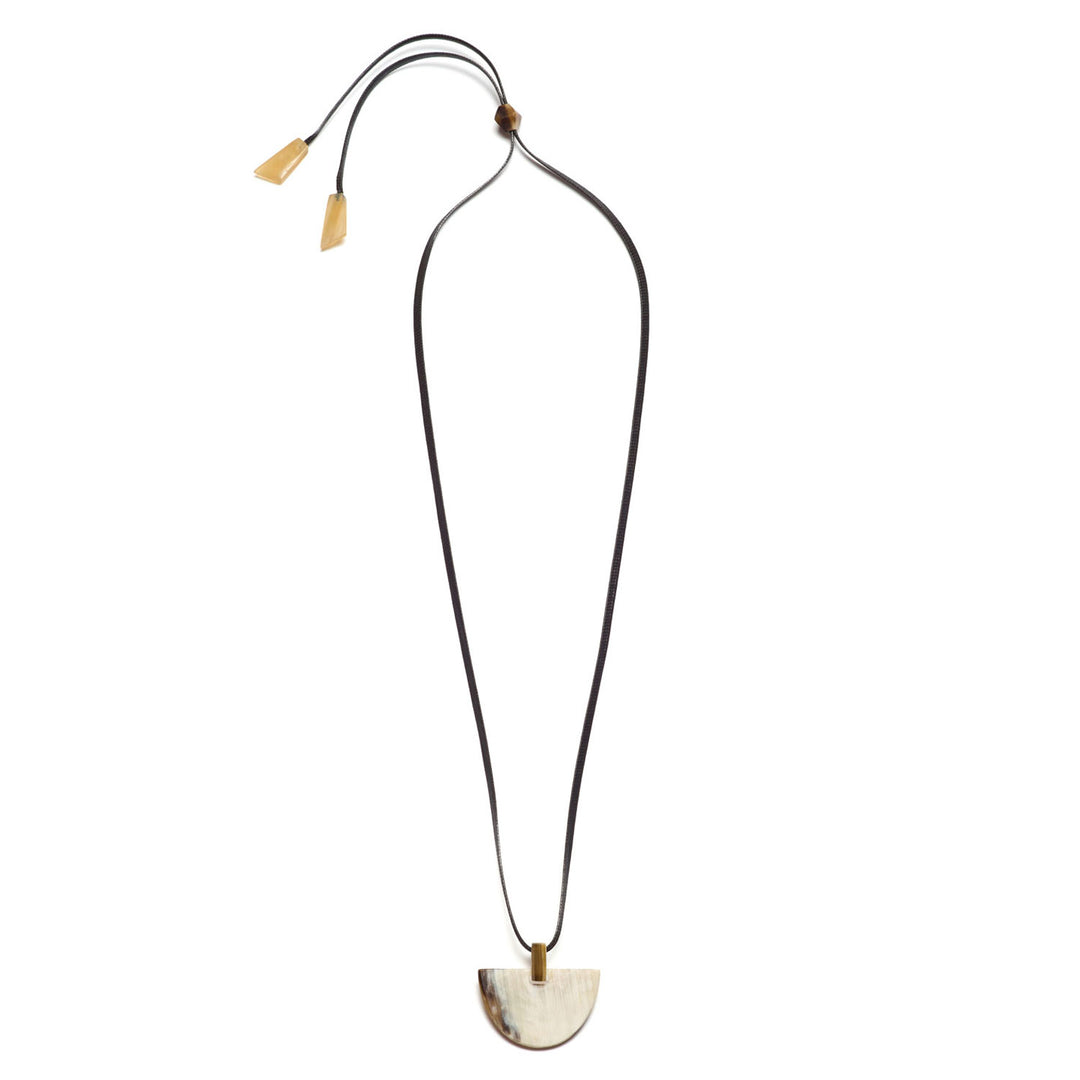 Branch Jewellery White natural horn and cord pendant