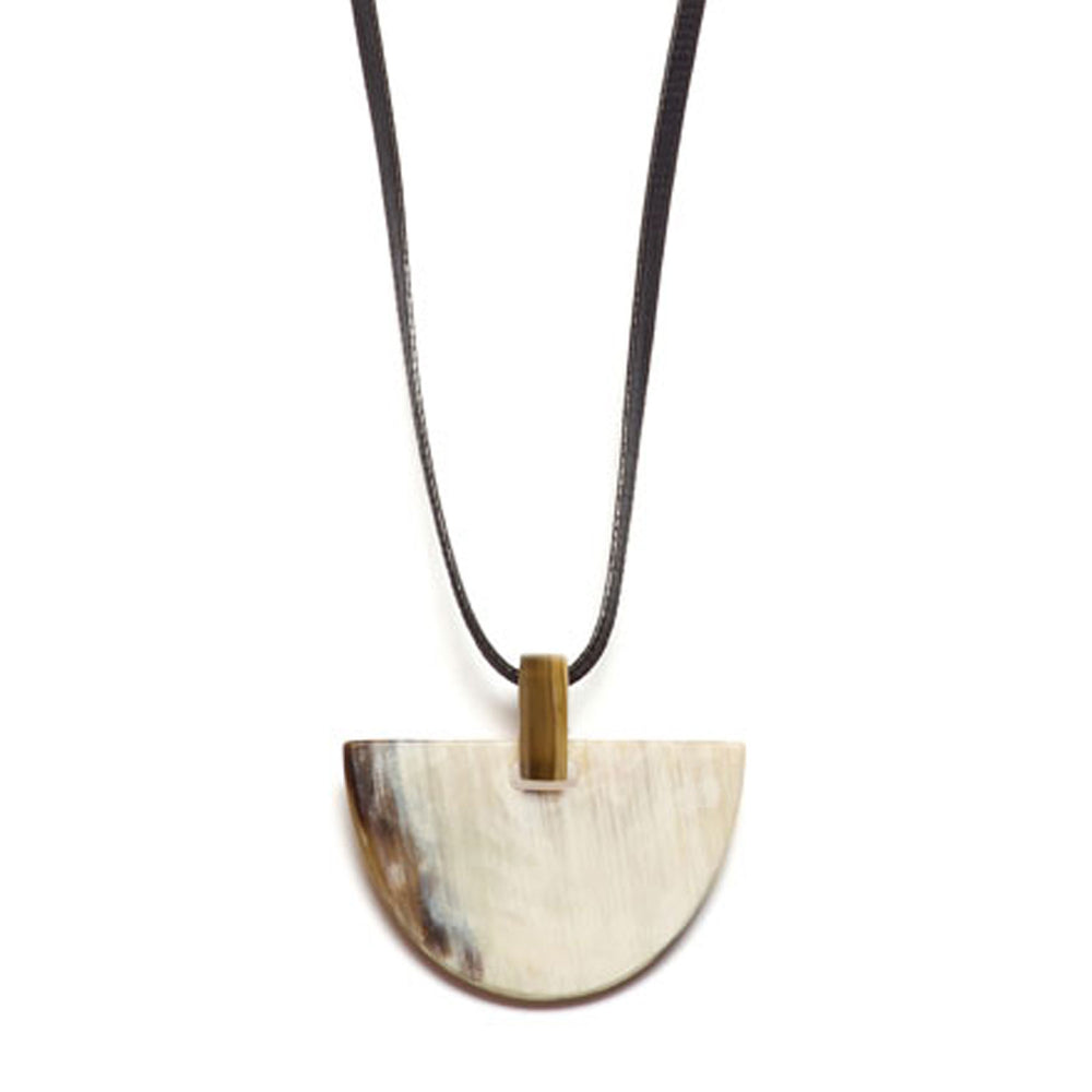 Branch Jewellery White natural horn and cord pendant