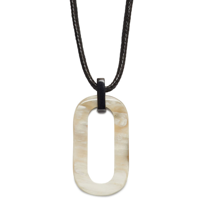 White natural natural rectangle horn pendant