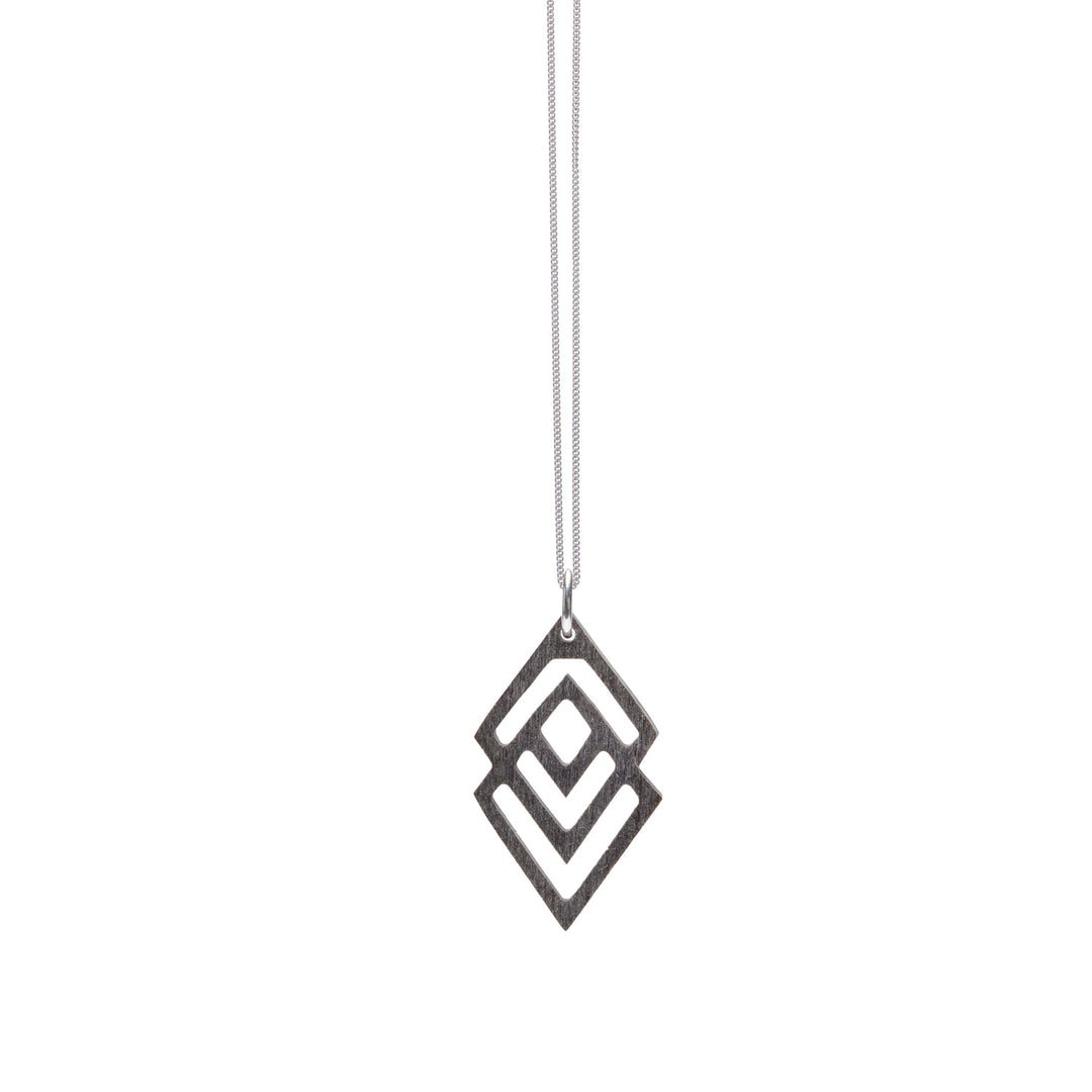 Grey and silver geometric shaped pendant