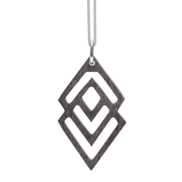 Grey and silver geometric shaped pendant
