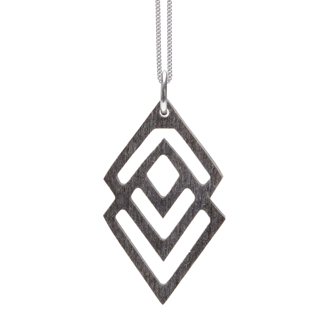 Grey and silver geometric shaped pendant