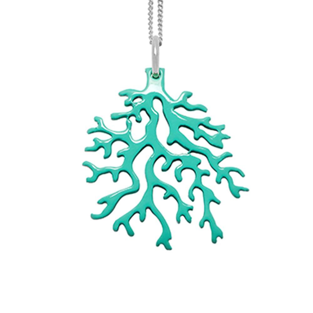 Branch Jewellery - Aquamarine coral shaped pendant - Silver