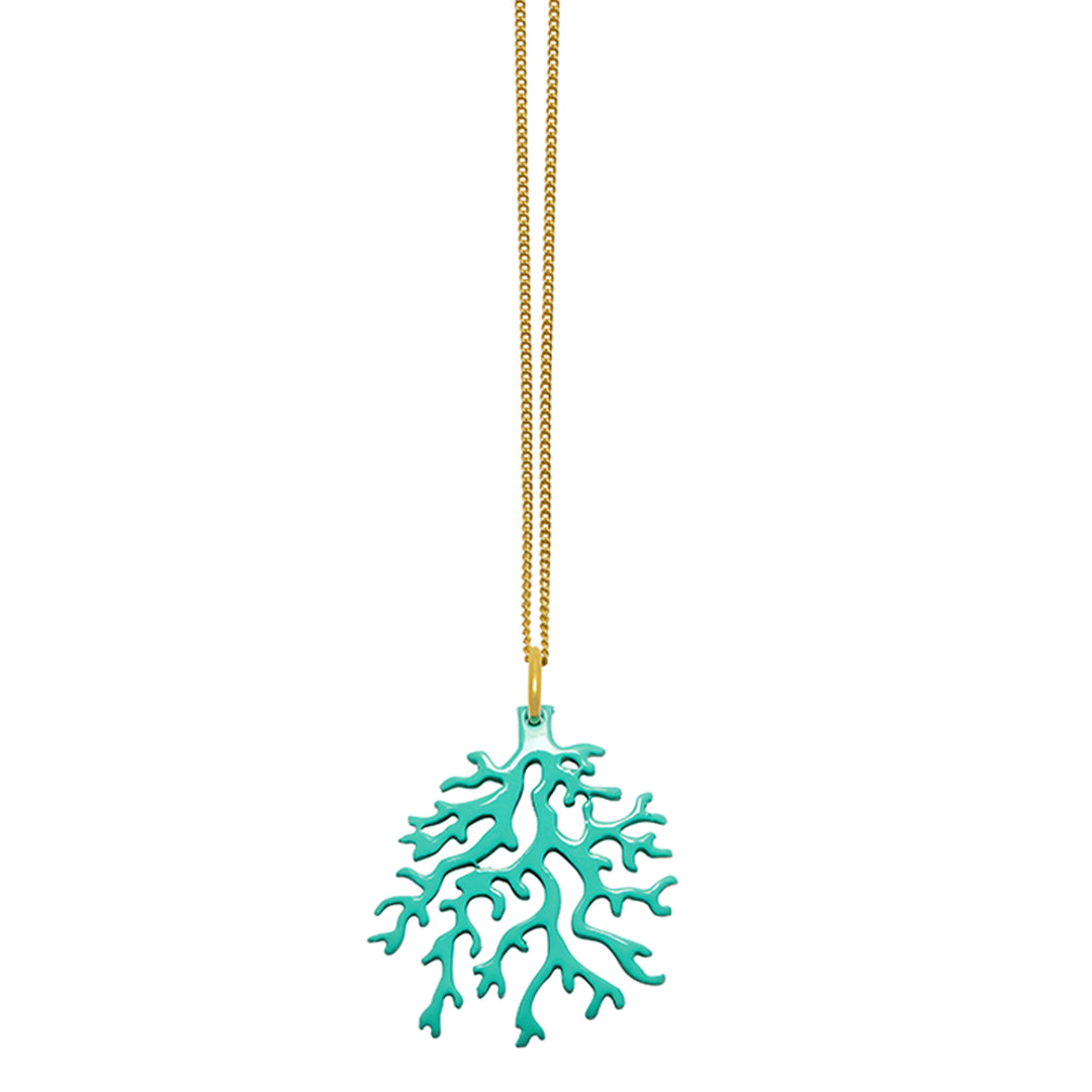 Branch Jewellery - Aquamarine coral shaped pendant - Gold