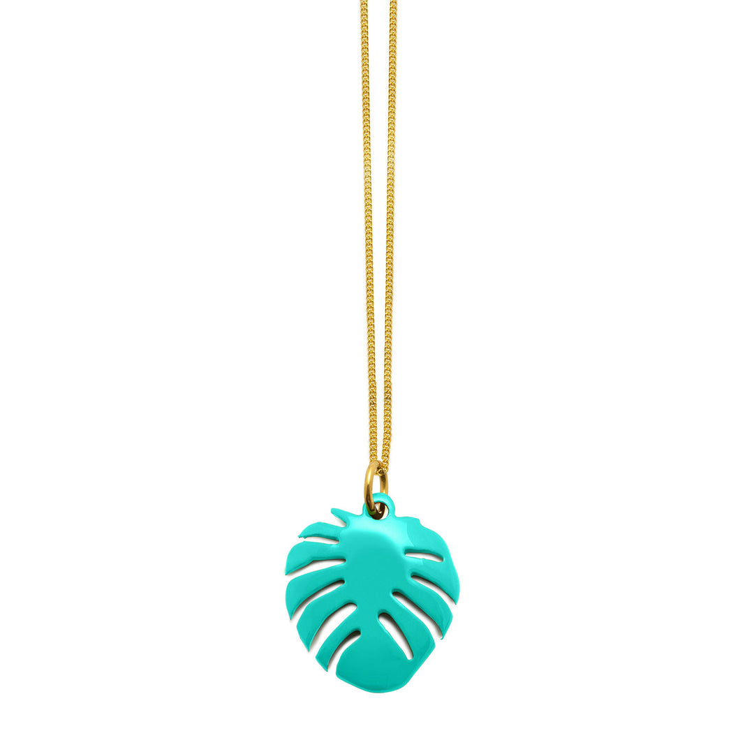 Branch Jewellery - Aquamarine horn palm leaf pendant - Gold