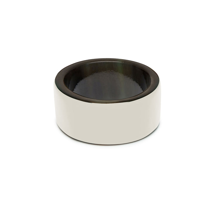 Cream lacquered horn band ring
