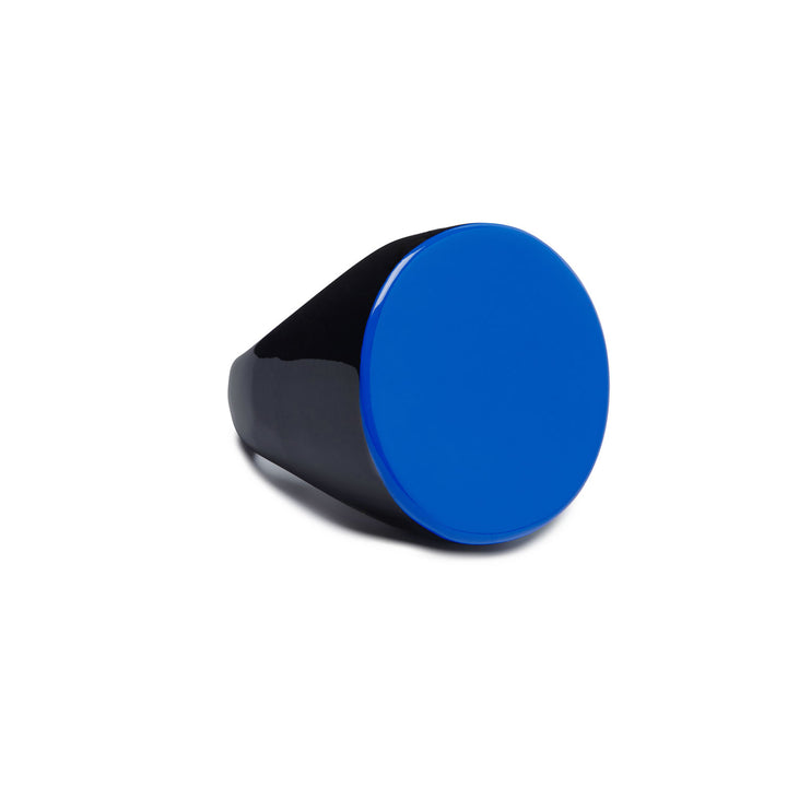 Bright blue Round statement ring