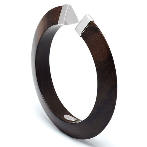 Rosewood Open Tribe Bangle- Silver