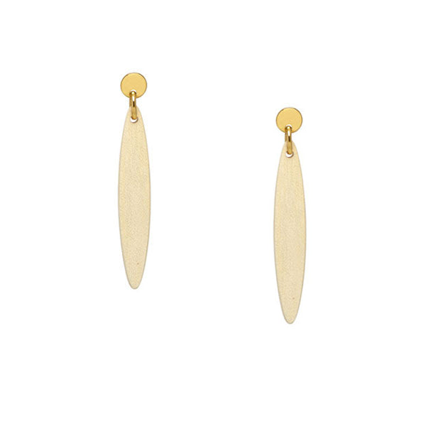 White Wood Foli Earring – Gold