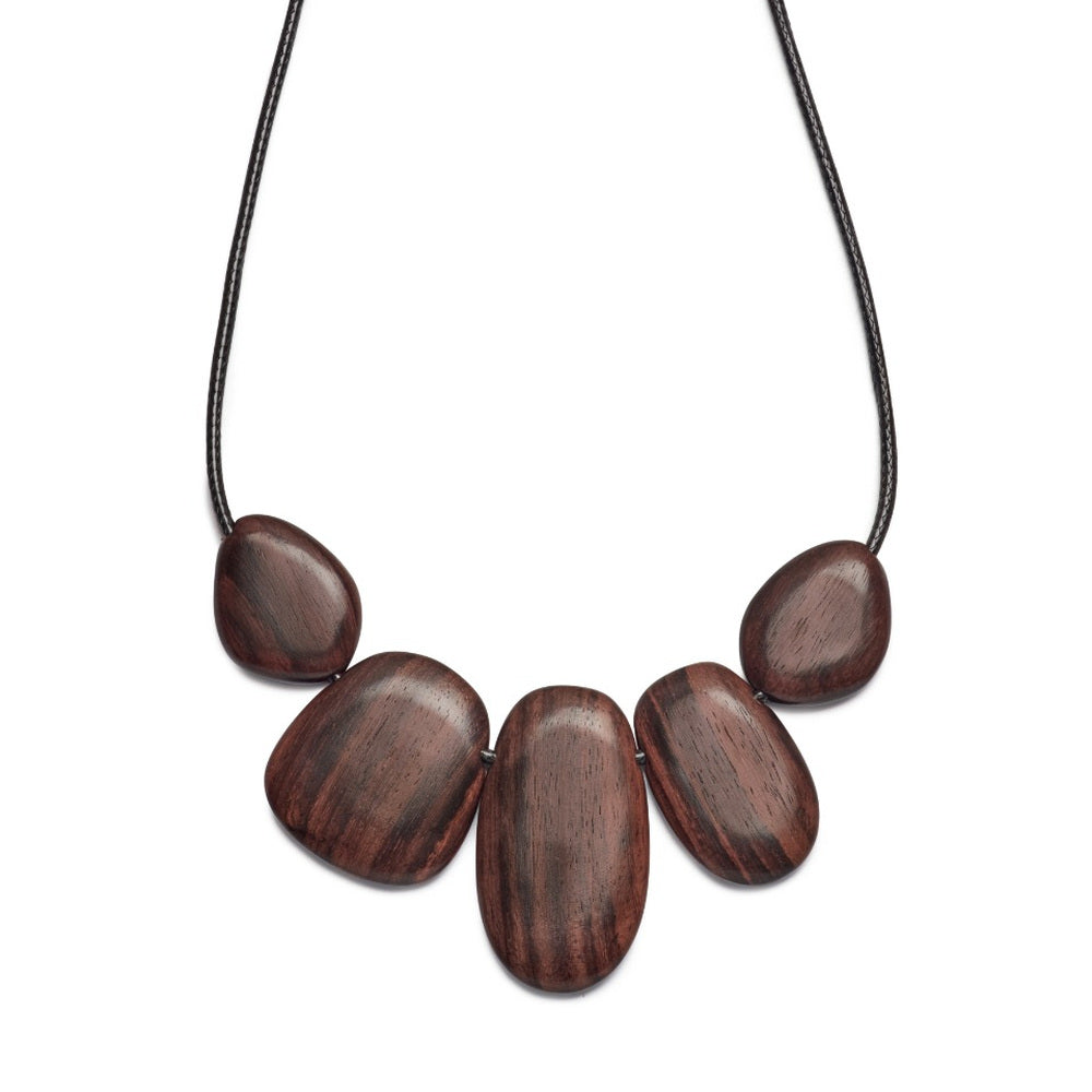 NKBD100-BRN wooden jewellery detail close-up