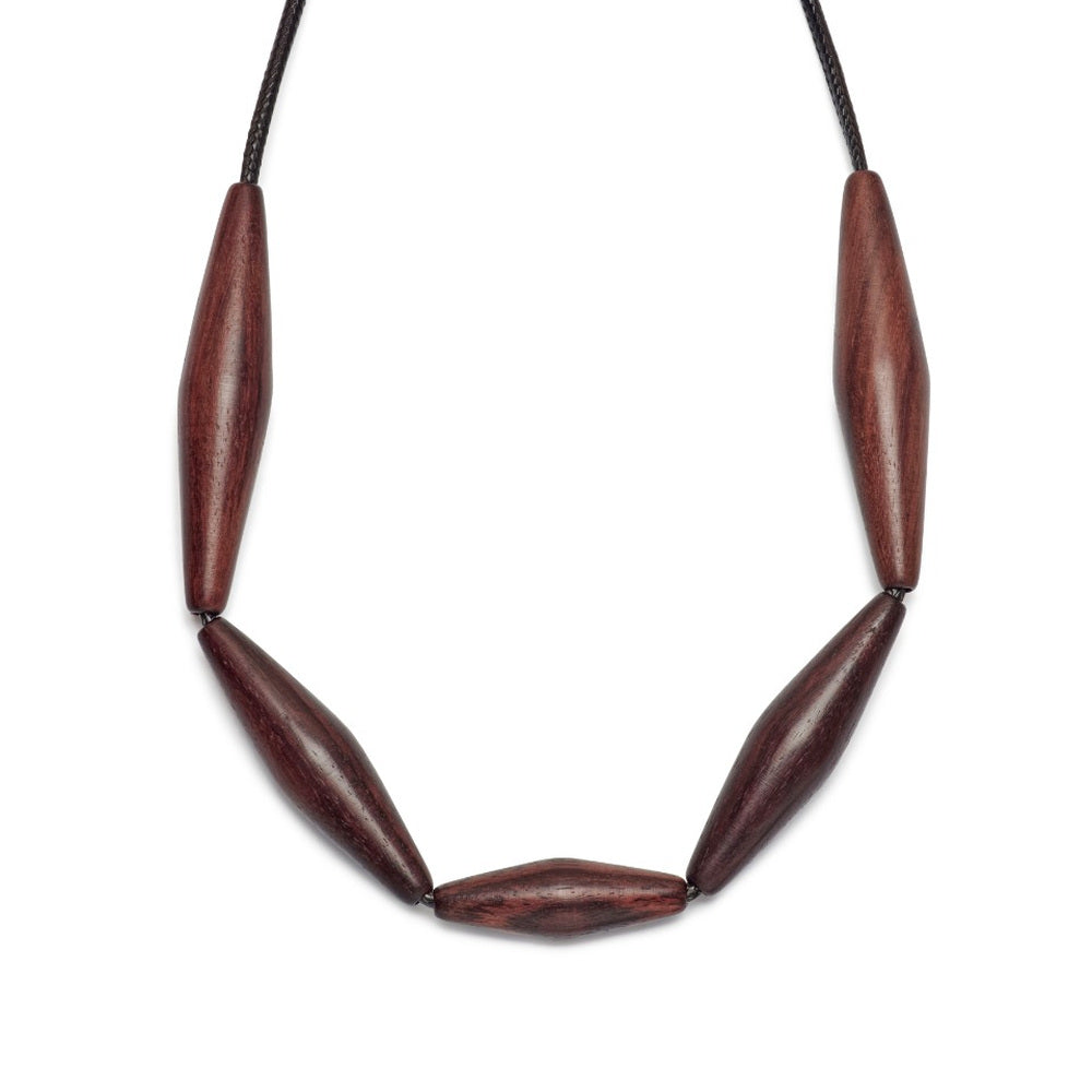 NKBD52-BRN wooden jewellery detail close-up