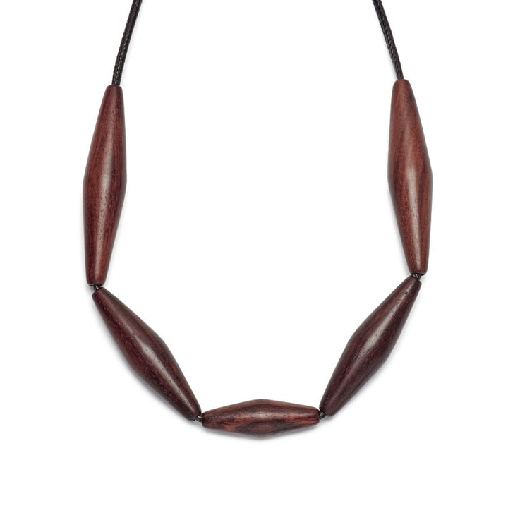 NKBD52-BRN wooden jewellery detail close-up